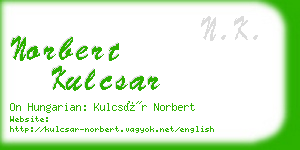 norbert kulcsar business card